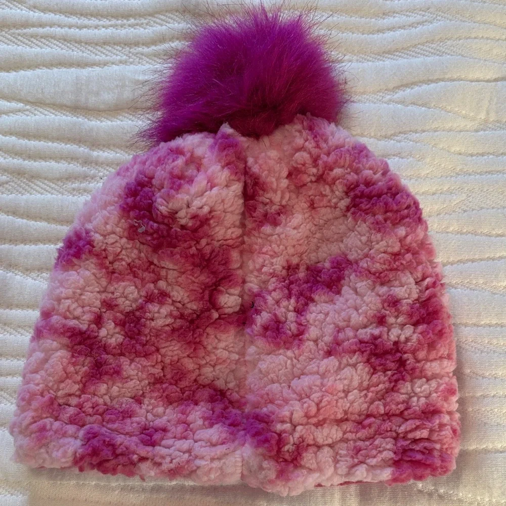 Justice “Berry Tie Dyed” Fuzzy Kids Hat
